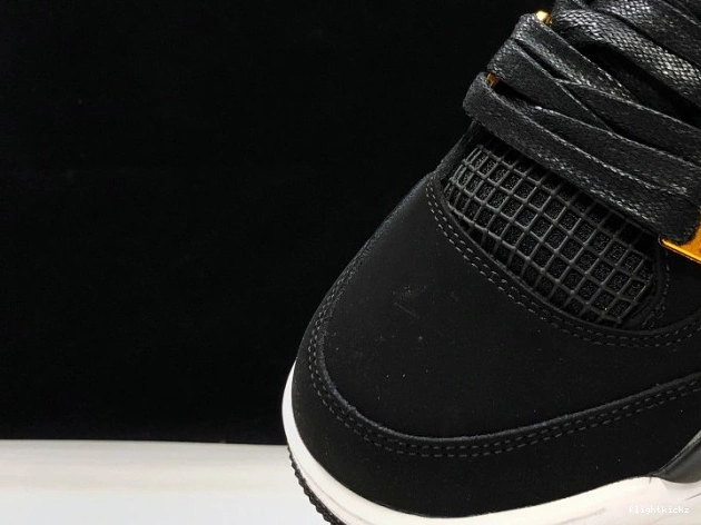 4 Royalty 308497-032 Black Air Jordan Metallic Gold-White 1207